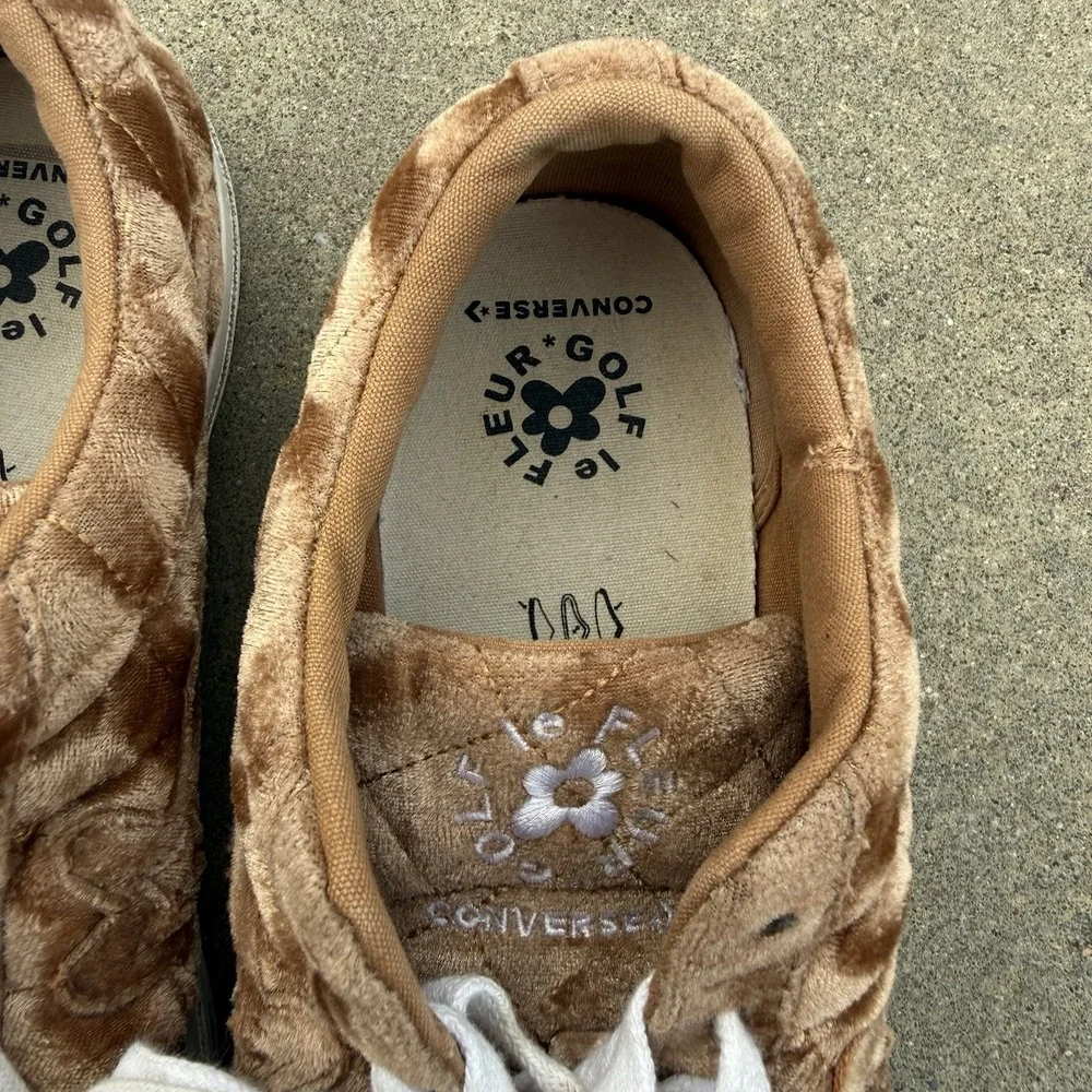 Converse Golf Le Fleur One Star Ox Velvet Sneaker Shoes Brown Suede Sz‎ M9/W11